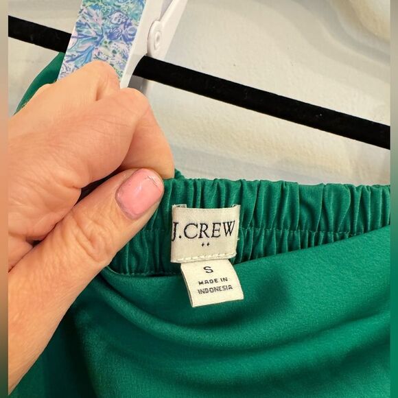 J Crew Satin Mini Bias Slip Skirt - Kelly Green - Picture 2 of 3